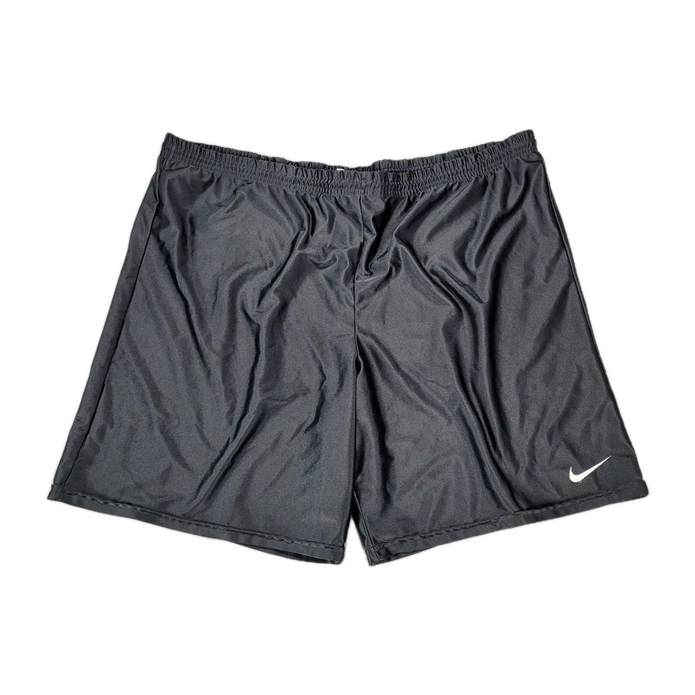 Vintage‎ Nike Dazzle Shorts Mens XXL Black Shiny Silky Swoosh Logo USA 90's